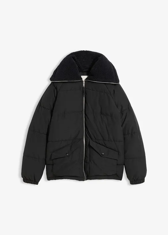 Quiltad jacka med teddykrage, bonprix