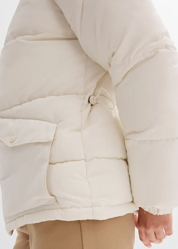 Quiltad jacka med teddykrage, bonprix