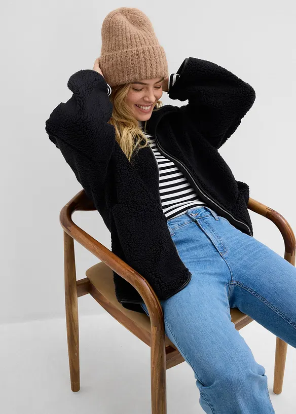 Oversizejacka av teddyfleece, bonprix