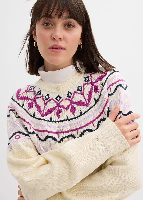 Lusemönstrad oversizecardigan, bonprix