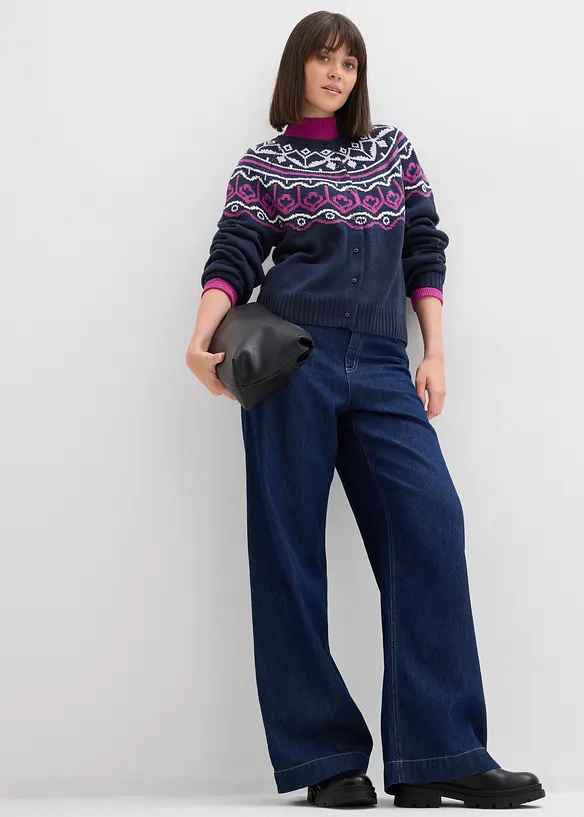 Lusem&ouml;nstrad oversizecardigan, bonprix