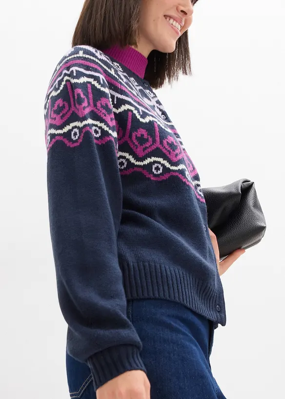 Lusem&ouml;nstrad oversizecardigan, bonprix