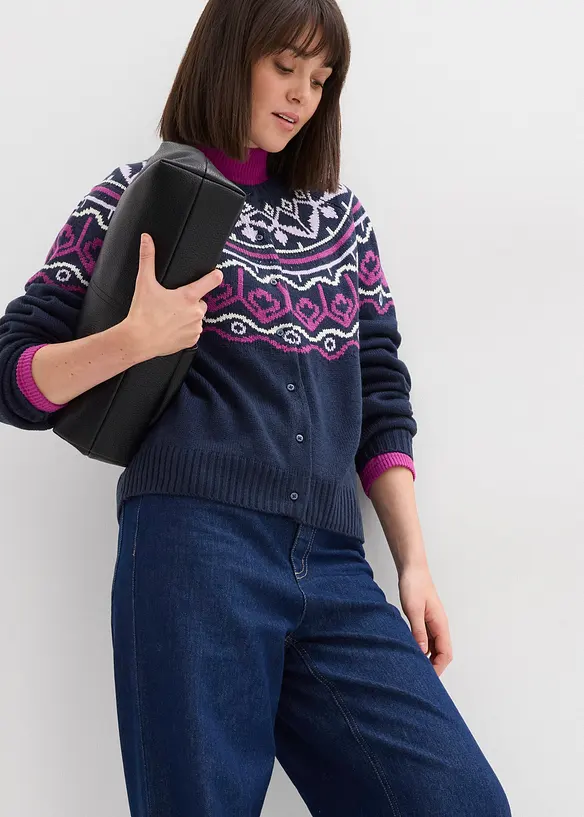 Lusem&ouml;nstrad oversizecardigan, bonprix