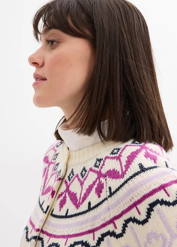 Lusemönstrad oversizecardigan, bonprix