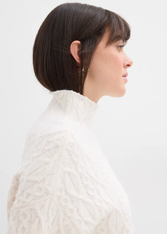 Flätstickad tröja, bonprix