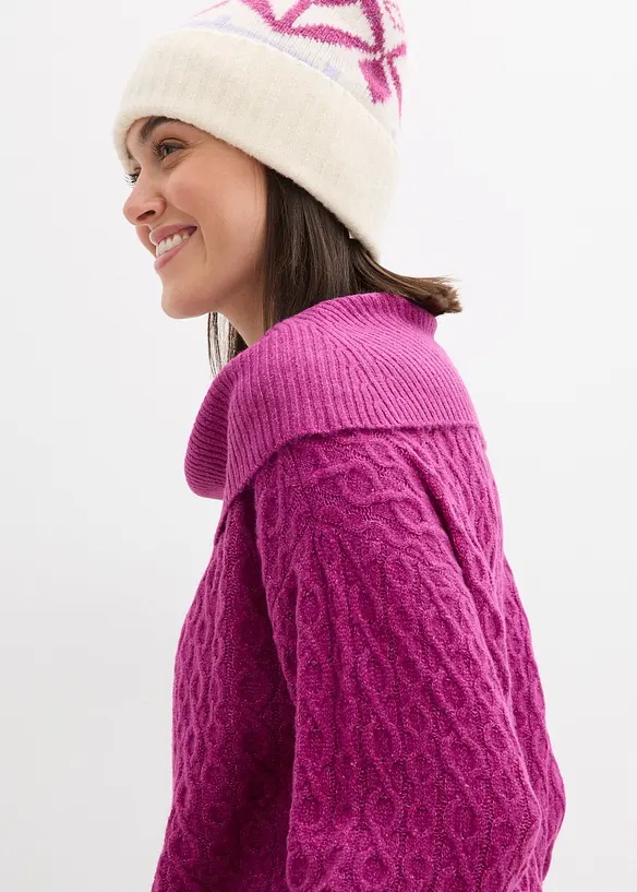 Tröja med flätmönster, bonprix