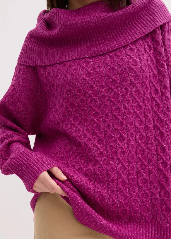 Tröja med flätmönster, bonprix