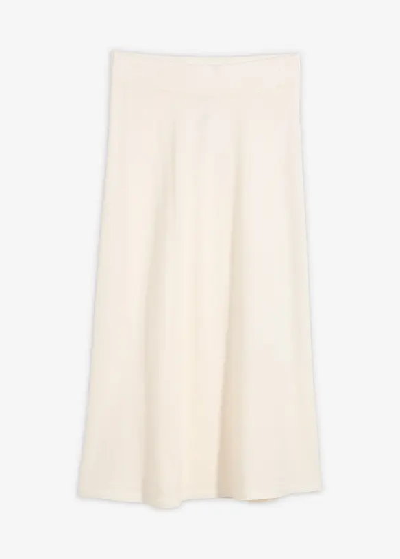 Stickad midikjol av mjuk viskosmix, bonprix