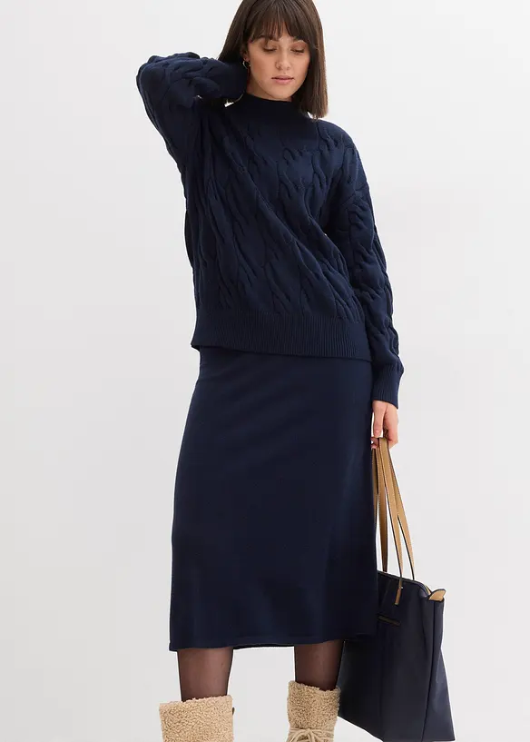 Oversizetröja i mjuk viskosmix, bonprix