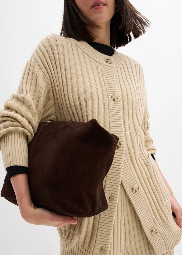 Stickad kofta av mjuk viskosmix, bonprix