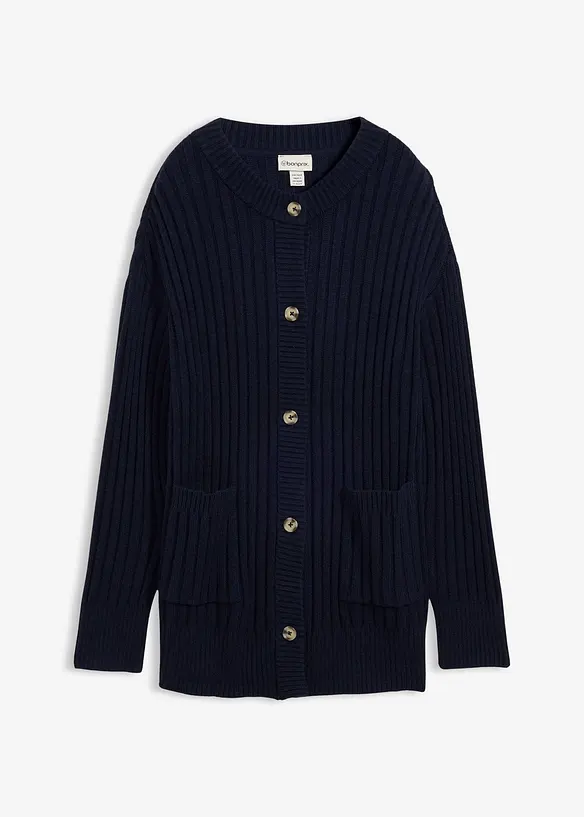 Stickad kofta av mjuk viskosmix, bonprix