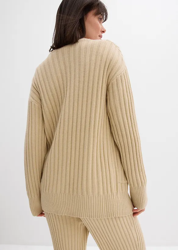 Stickad kofta av mjuk viskosmix, bonprix