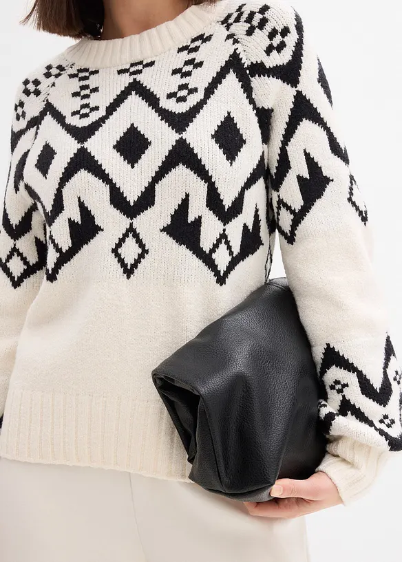 Lusemönstrad oversizetröja, bonprix