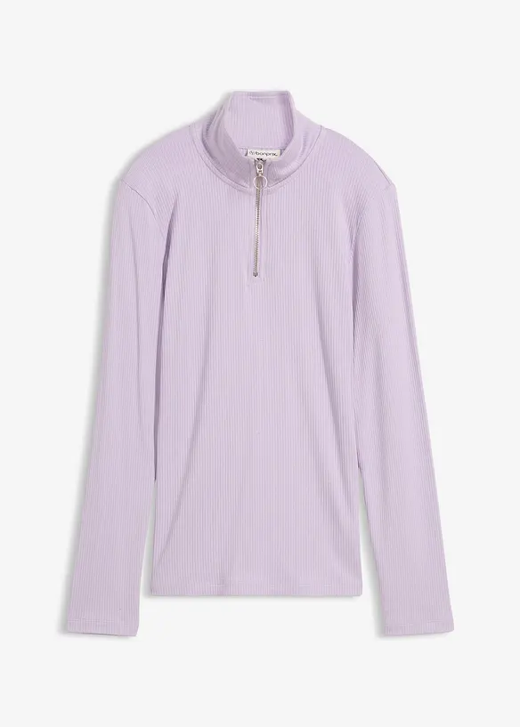 Ribbstickad topp av mjuk viskosmix, bonprix