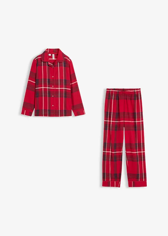 Flanellpyjamas av mjuk bomull (2 delar), bonprix