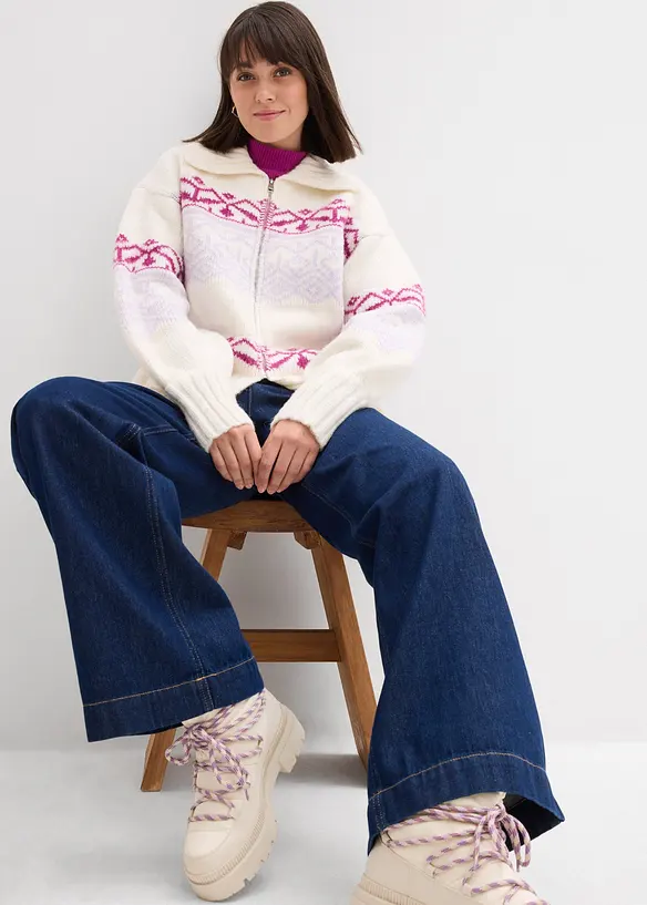 Lusem&ouml;nstrad oversizecardigan, bonprix