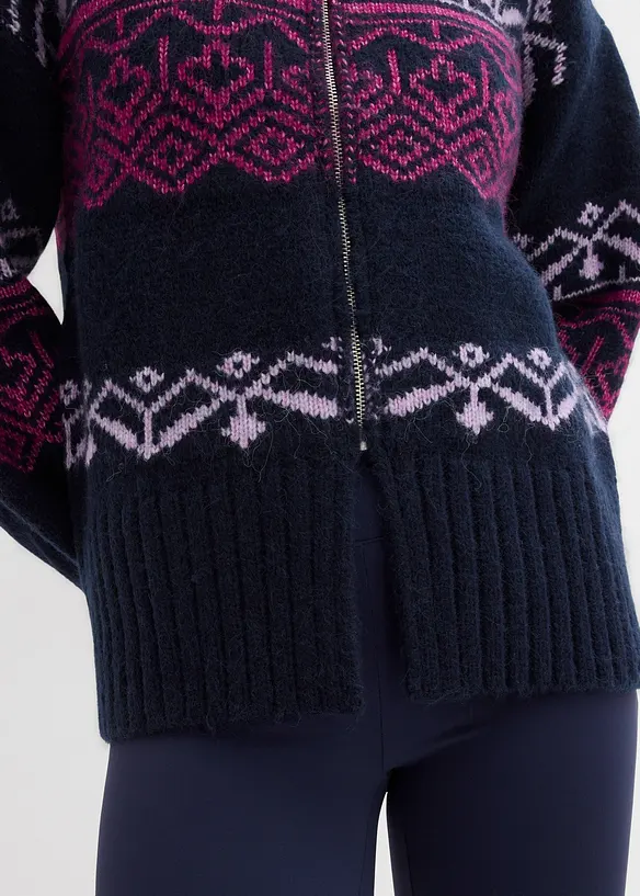 Lusemönstrad oversizecardigan, bonprix