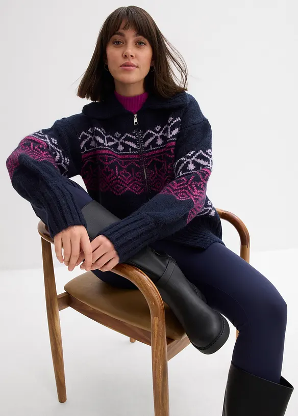 Lusemönstrad oversizecardigan, bonprix