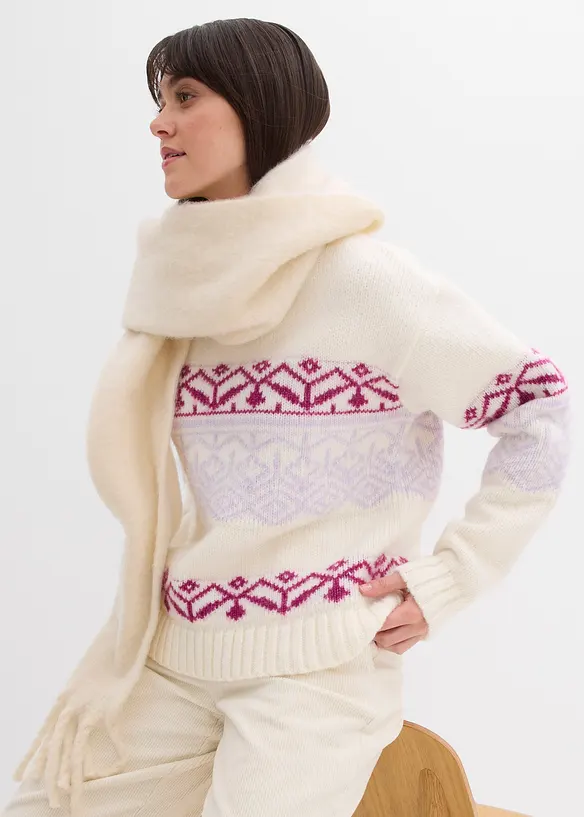 Lusemönstrad oversizetröja, bonprix