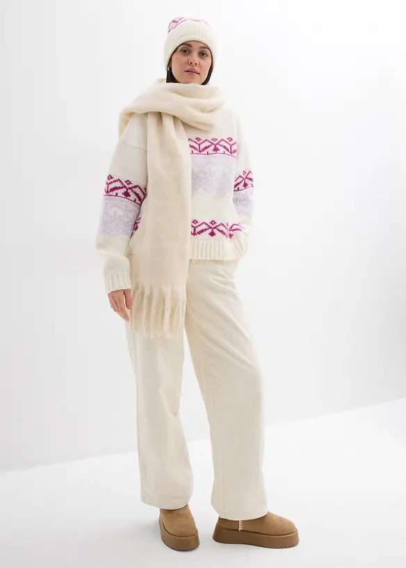 Lusemönstrad oversizetröja, bonprix