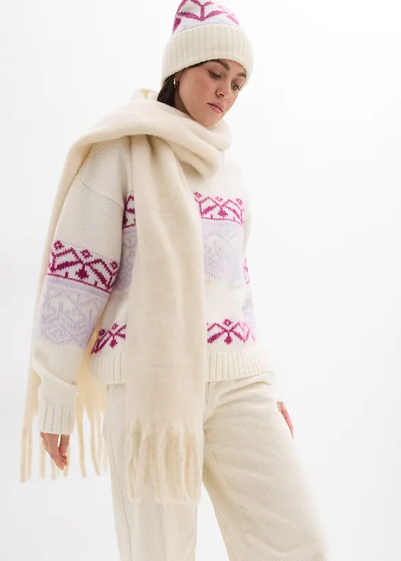 Lusemönstrad oversizetröja, bonprix