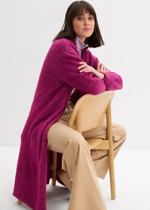 Lång cardigan i lurvig stil, bonprix