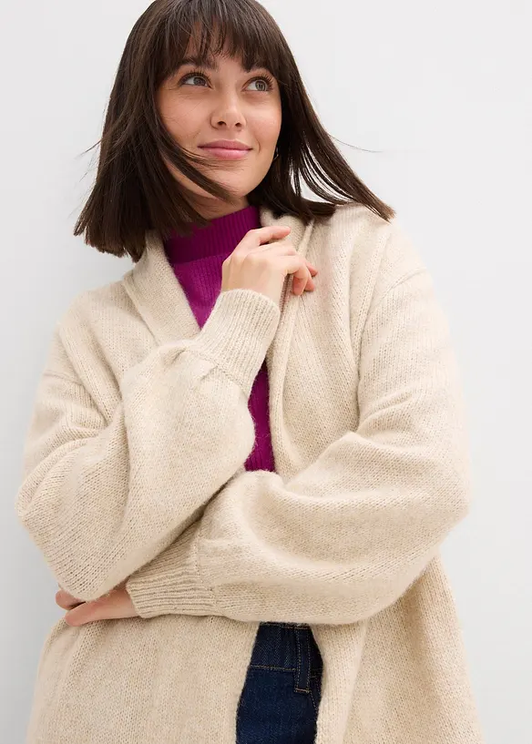 L&aring;ng cardigan i lurvig stil, bonprix