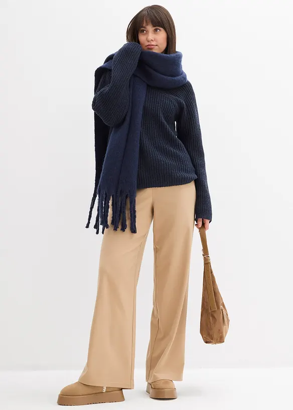 Ribbstickad oversizetr&ouml;ja, bonprix