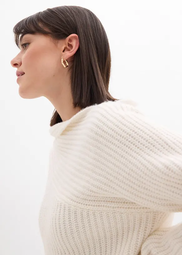 Ribbstickad oversizetröja, bonprix