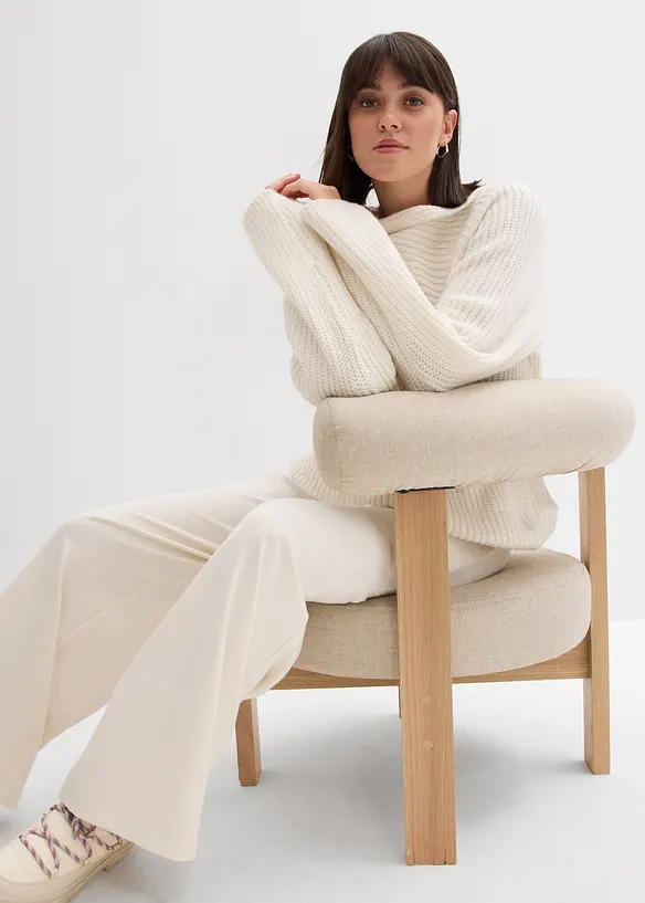 Ribbstickad oversizetröja, bonprix