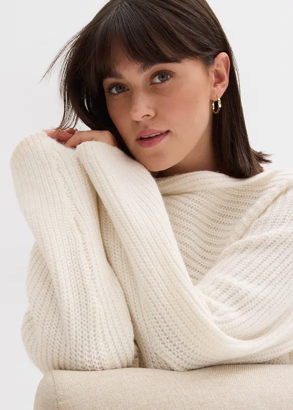 Ribbstickad oversizetröja, bonprix