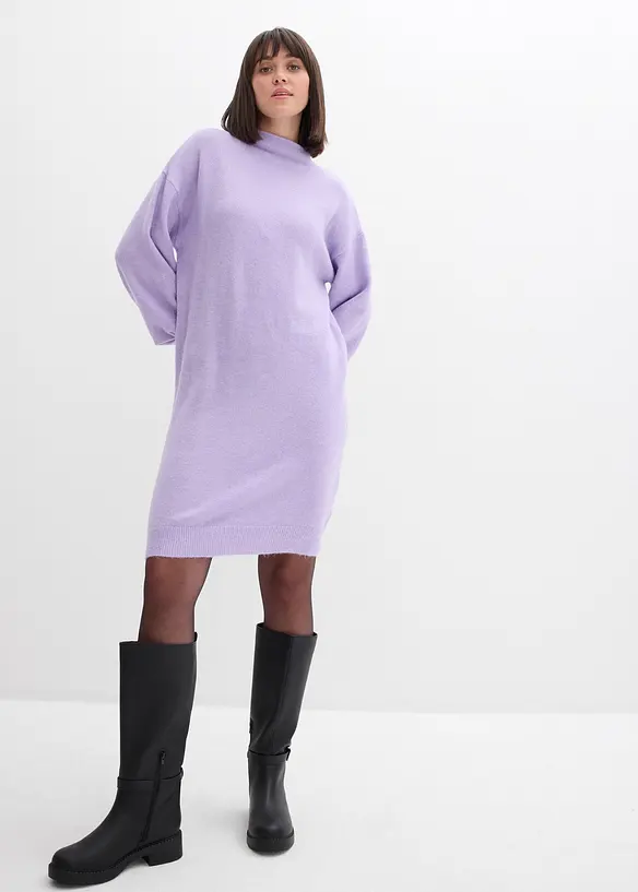 Stickad klänning med struktur, bonprix