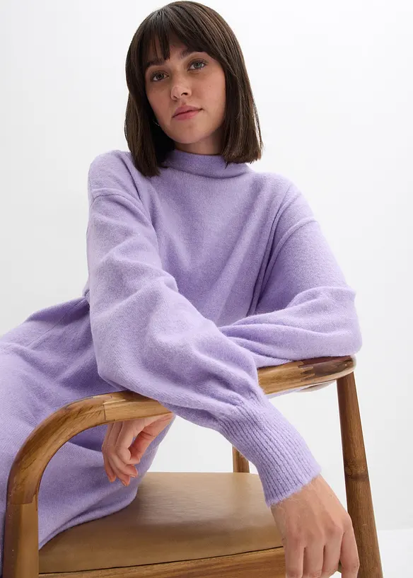 Stickad klänning med struktur, bonprix