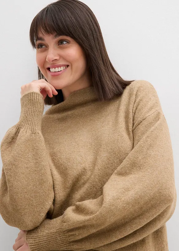 Melerad, stickad kl&auml;nning, bonprix