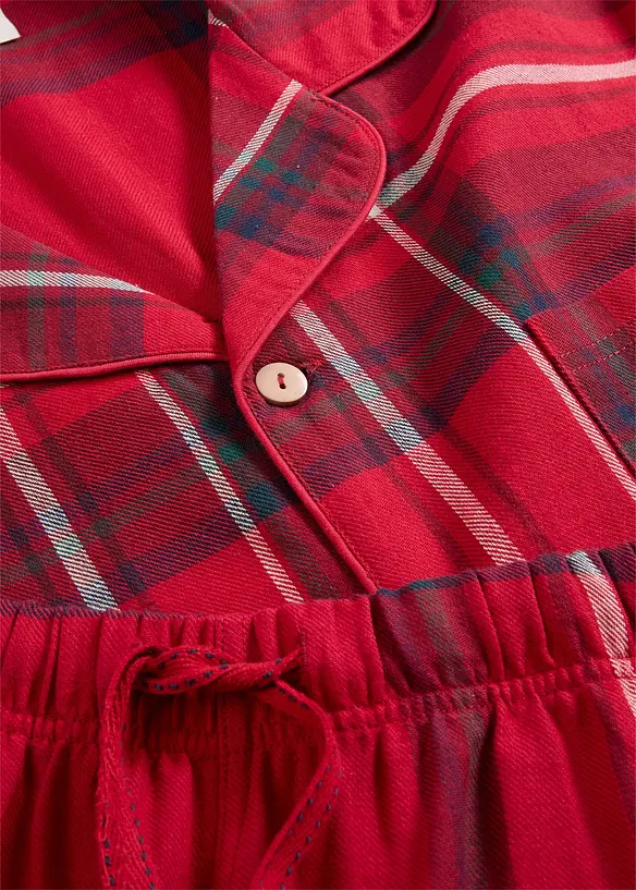 Flanellpyjamas i mjuk bomull med presentpåse, bonprix