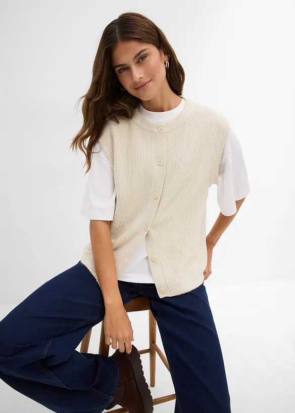 Stickad slipover, bonprix