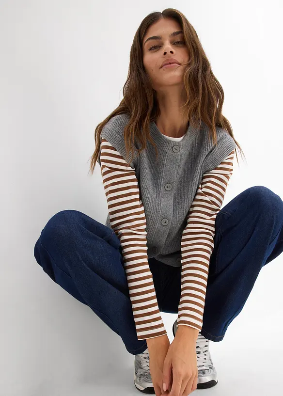 Stickad slipover, bonprix