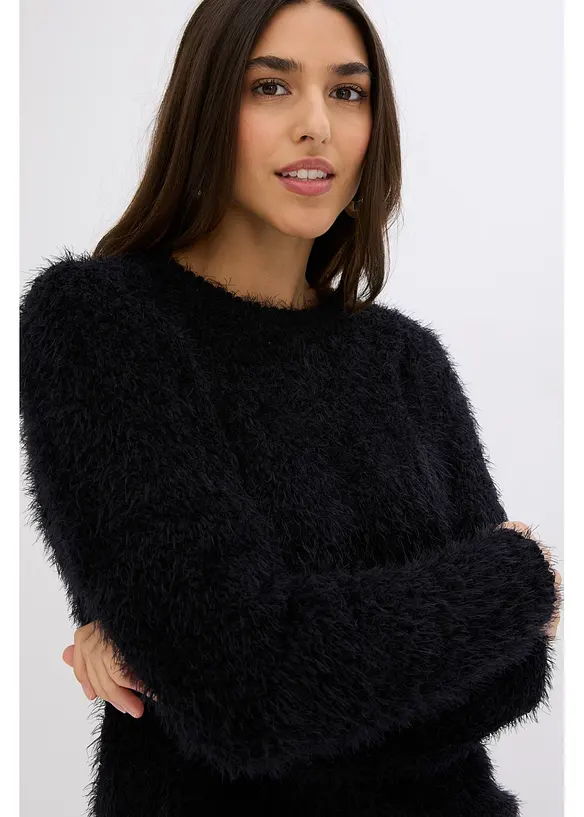 Grovstickad bouclétröja, bonprix