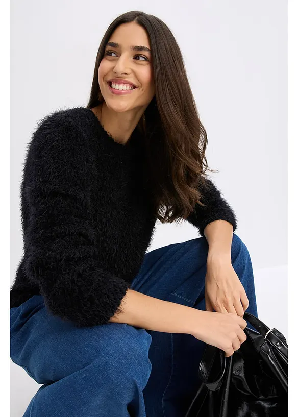 Grovstickad bouclétröja, bonprix