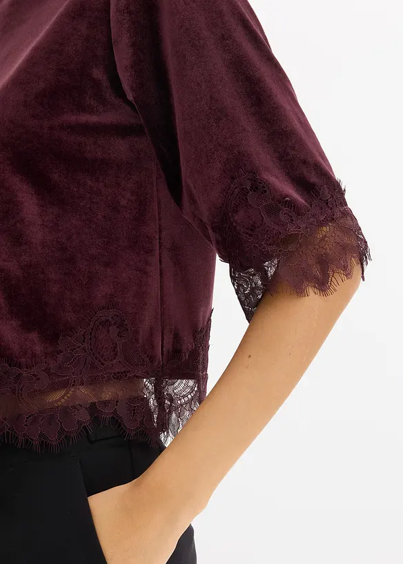 Sammetstopp med spets, bonprix