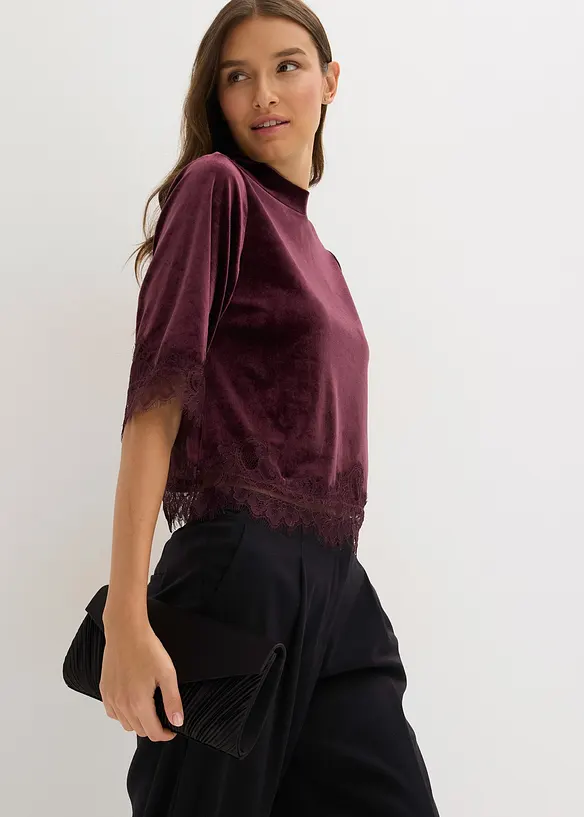 Sammetstopp med spets, bonprix