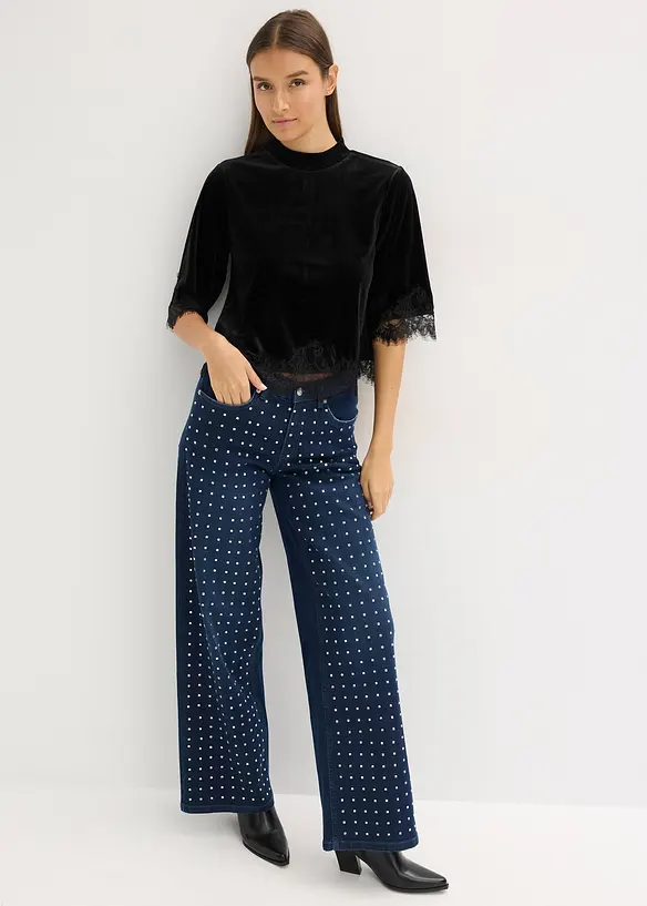 Sammetstopp med spets, bonprix