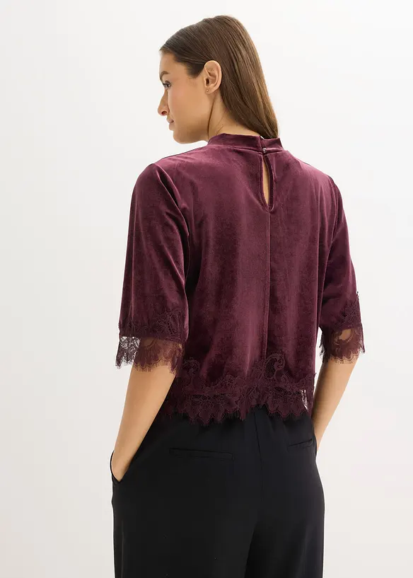 Sammetstopp med spets, bonprix