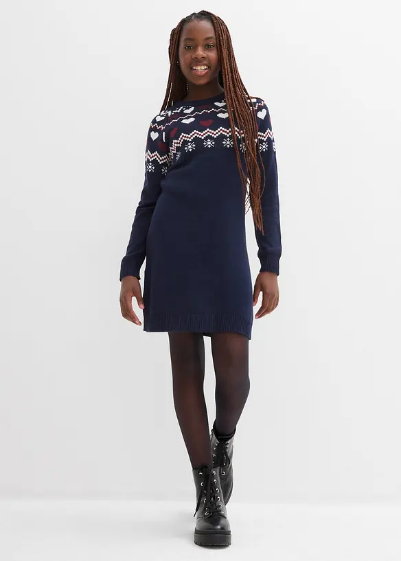 Stickad klänning, bonprix