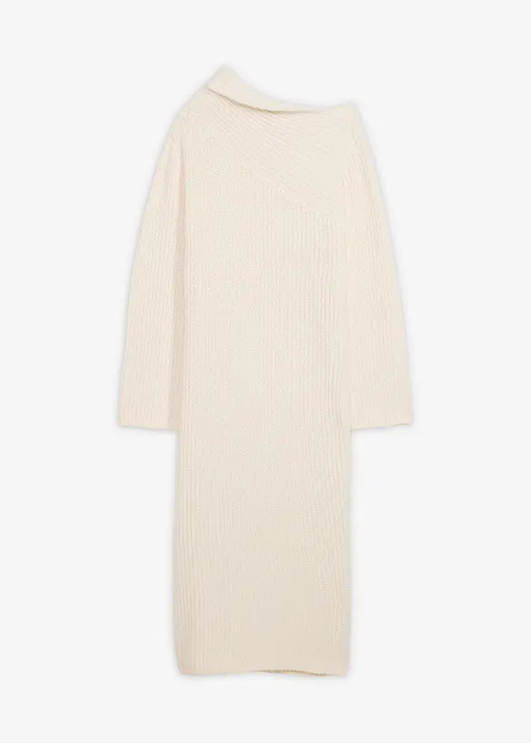 Ribbstickad klänning, bonprix