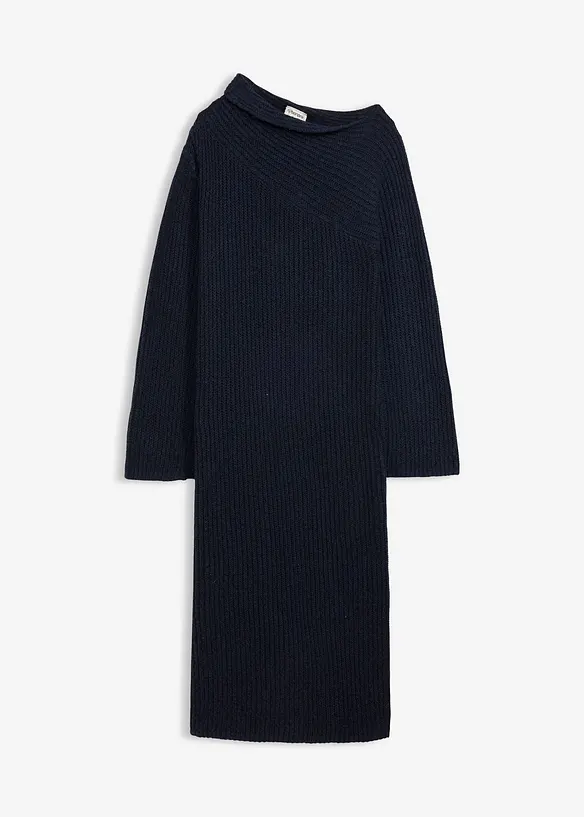 Ribbstickad klänning, bonprix