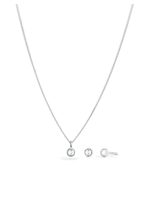 Halsband och örhängen från Elli i sterlingsilver 925 (3 delar), elli
