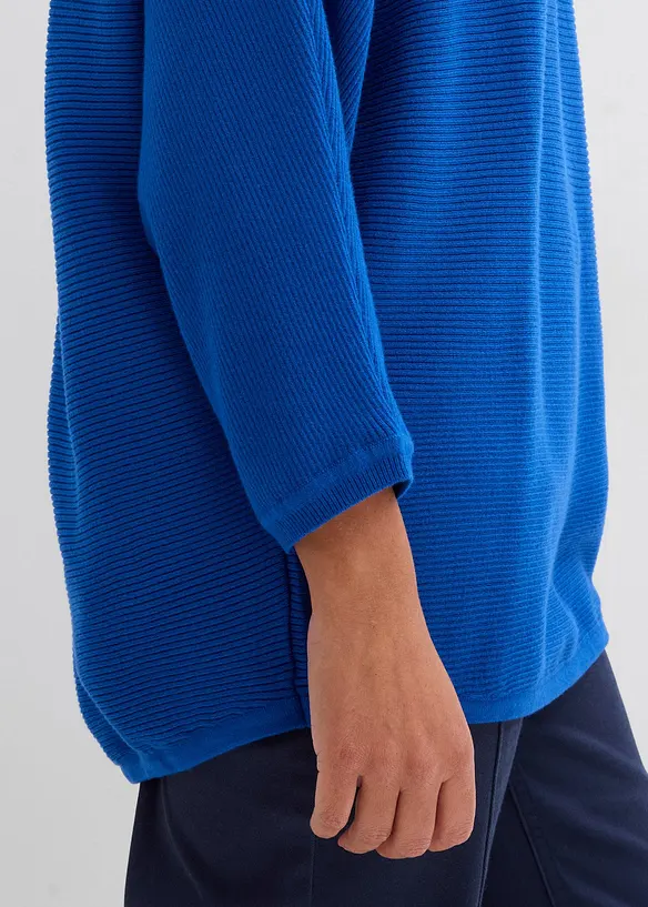 Ribbstickad oversizetr&ouml;ja i viskosmix, bonprix