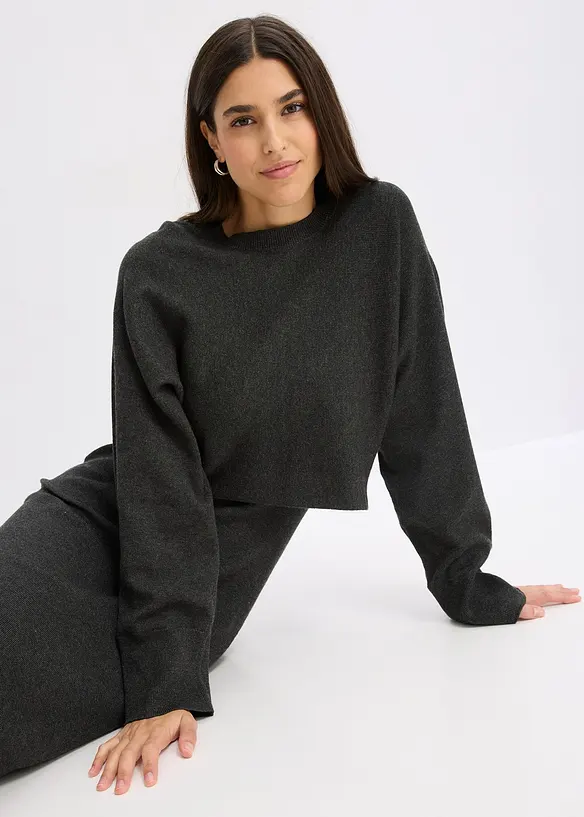 Stickad kl&auml;nning och topp (2 delar), bonprix