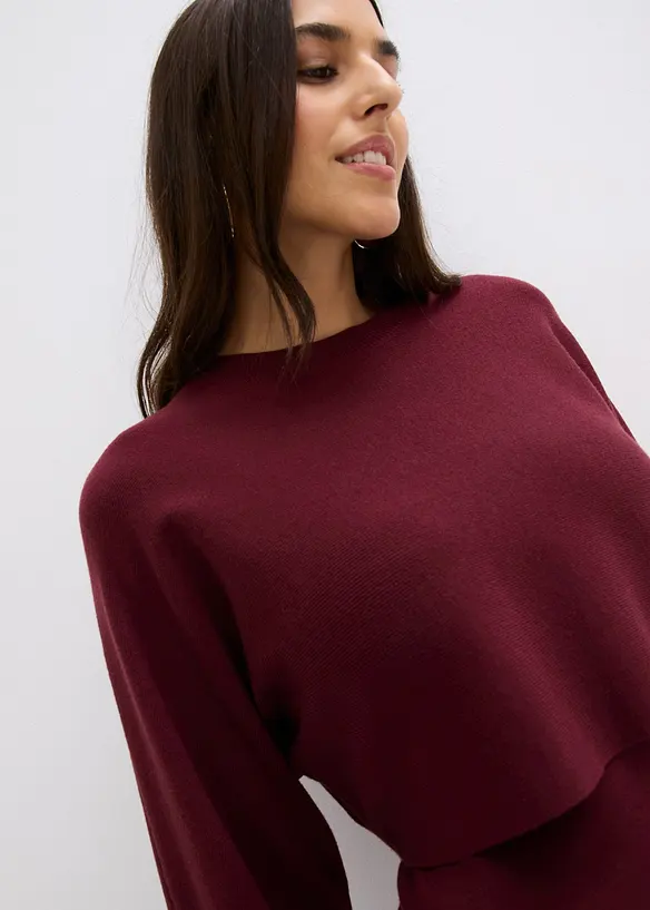 Stickad kl&auml;nning och topp (2 delar), bonprix